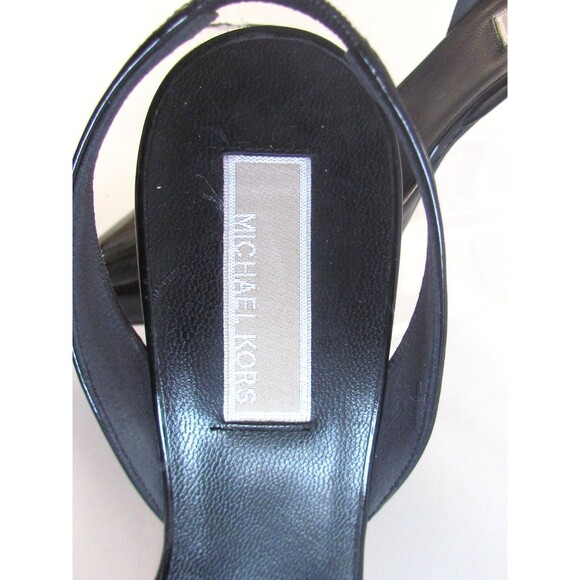 DESIGNER MICHAEL KORS COLLECTION BLACK PATENT LEATHER POINTED TOE SLIGBACKS 8.M - Picture 3 of 16
